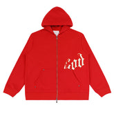 Godspeed Simple Letters Zip Hoodies